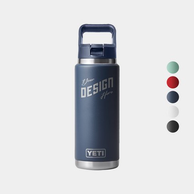 26 Oz YETI® Rambler Stainless Steel Insulated Water Bottle w/ Straw Cap