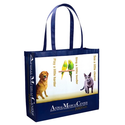 Custom Full-Color 120g Laminated Non-Woven Promotional Tote Bag 18"x16"x6"