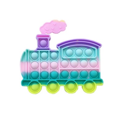 Macaron-colored train Push Pop Bubble Sensory Fidget Toys