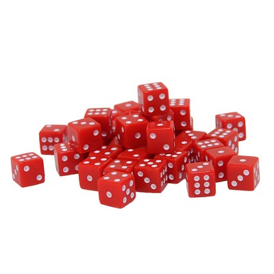 Red Square Cornered Dice - 100 Pack