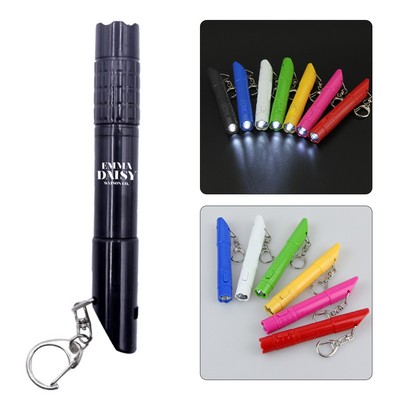 Light Up Whistle Ballpoint w/Keychain