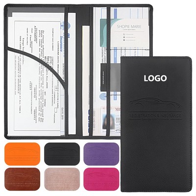 Leather Car Registration And Insurance Holder