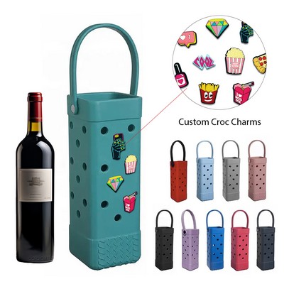 Wine Beach Tote Bags (Custom Croc Charms)