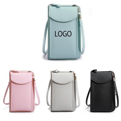 Pu Leather Cell Phone Crossbody Bag