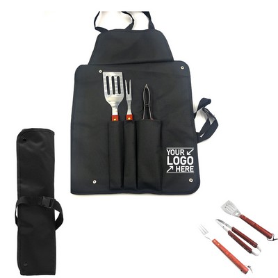 4 In 1 Apron Stainless Steel Bbq Set