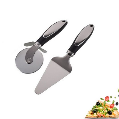 Two-piece Set of Stainless Steel Pizza Cutter