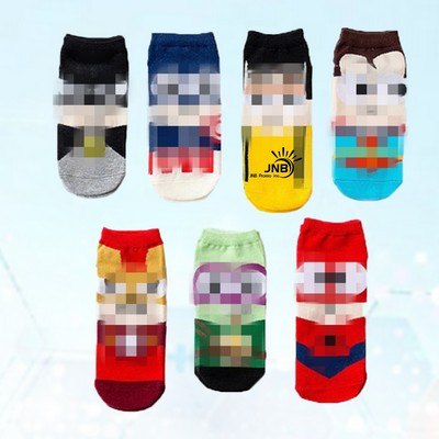 Adults' Avengers Mighty Heroes Cartoon Ankle Socks