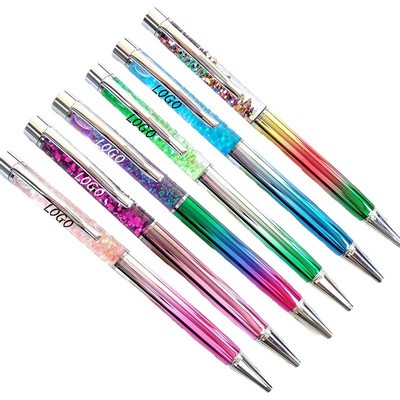 Crystal Rainbow Gradient Metal Ballpoint Pen