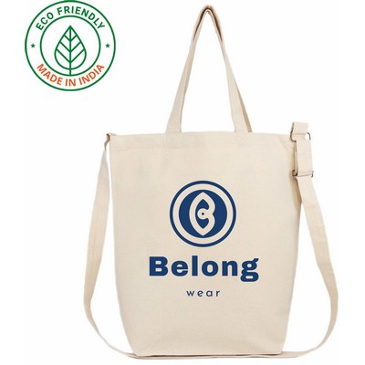 11 oz Cotton Canvas Crossbody Bag - Eco Friendly Urban Sling Tote 16 x 16 x 6