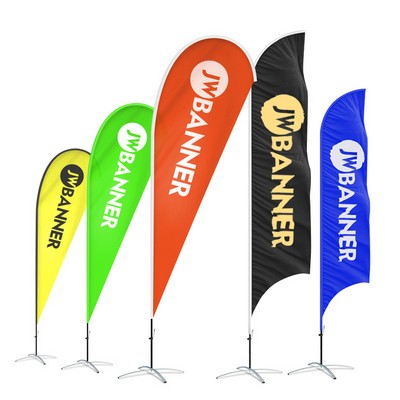 11' Custom Feather Flag Kit-Double Sided W/ Cross Base