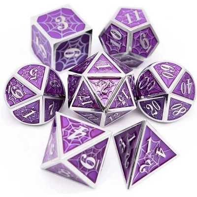 Customizable Spider Purple Zinc Alloy DND Dice Set