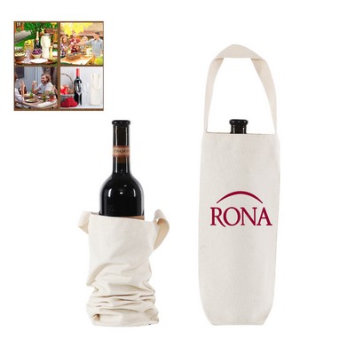 Canvas Single Bottle Wine Tote Bag with Handle