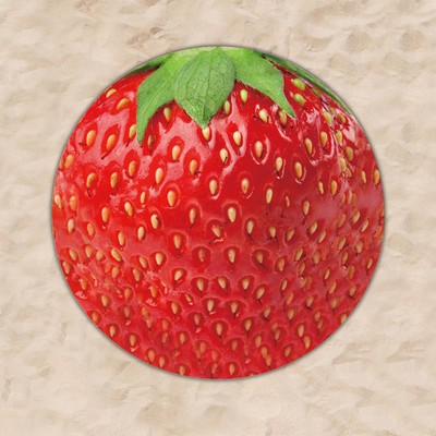 63 x 63 inch Strawberry Shaped Soft Oversized Quick Dry Microfiber Beach Towels - Two Side Printing