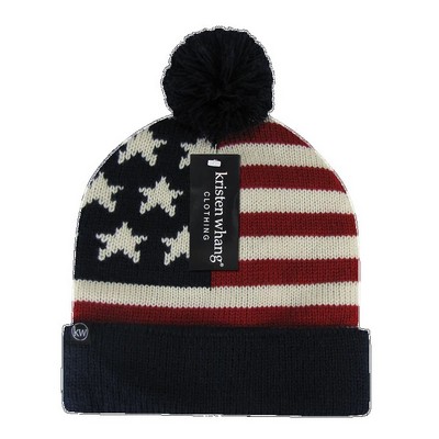 American US Flag Knit Beanie