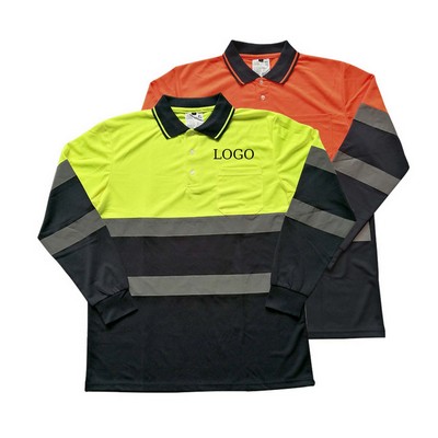 Reflective Tape Safety Polo Shirt