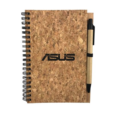 Eco-Friendly Cork Board Notebook with Pen