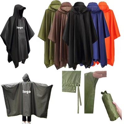 Portable Unisex Adult Poncho Raincoat