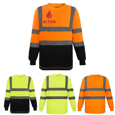 Polyester Reflective Tape Safety T-Shirt&Pocket