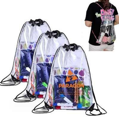 Clear Waterproof Drawstring Bag