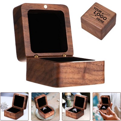 Rustic Wooden Ring Box for Couples