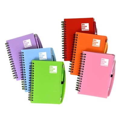 A6 PP Cover Spiral Notebook with Pen