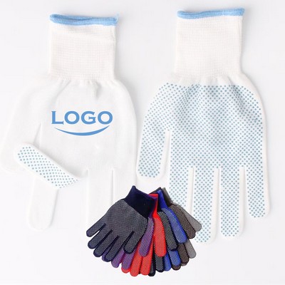 Nylon Work Gloves with Non-Slip PVC Dots