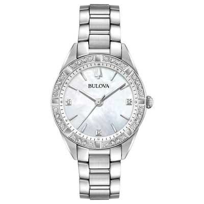 Bulova Watches Ladies' Sutton Bracelet Watch, Mop Dial & Diamond Accents