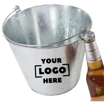 5L Round Metal Beer Ice Bucket With Bottle Opener