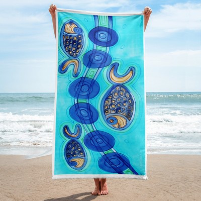 Sublimated Plush Beach Towel