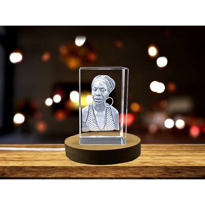 Nina Simone 3D Engraved Crystal - Celebrate the Legacy of the "High Priestess of Soul"