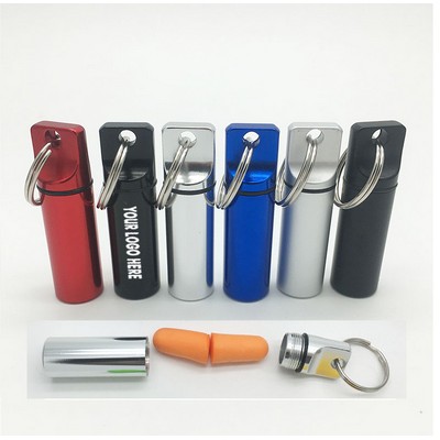 Pill Box Earplugs Hold Aluminum Bottles Keychain