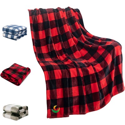 Plaid Fleece Throw Blanket