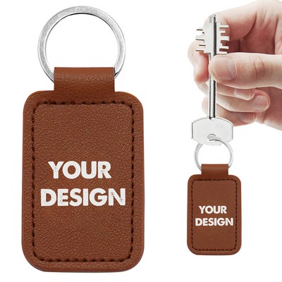 Custom Leather Keychain with Logo