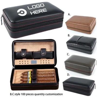 4-Cigar Exquisite Leather Cigar Case