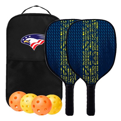 Wooden Pickleball Set w/ Zipper Bag