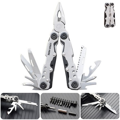 Versatile Black Multi-Functional Pliers Tool Kit with Bits Set