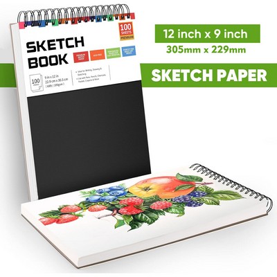 9x12 Inches Sketch Book 100 Sheets Sketch Pad Sketch Papers For Kids And Adults