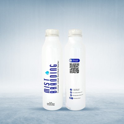 16oz/473ml Aluminum Bottles with Aluminum Caps (White or Aluminum color)