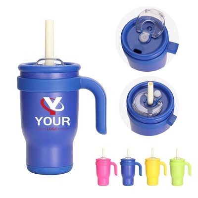 14oz Stainless Steel Insulated Straw Travel Mug for Kids