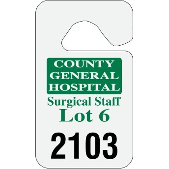 .035" Standard White Reflective Hang Tag Parking Permit