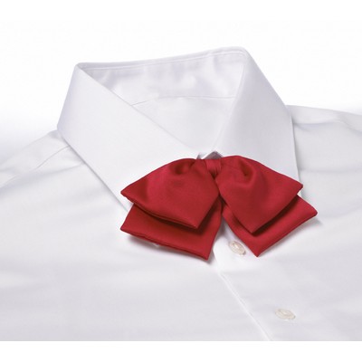 Red Adjustable Band Polyester Satin Floppy Bow Tie