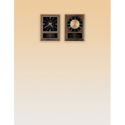 American Walnut Quartz Clock w/ Square Black Face (8"x10")