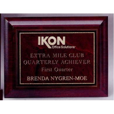 Deep-Beveled Hand Rubbed Cherry Finish Plaque w/ Red Plate (11"x14")