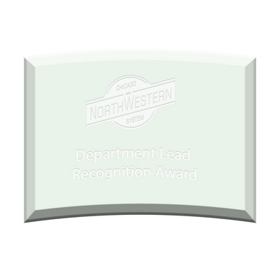 7" Jade Crystal Crescent Award (7"x5")