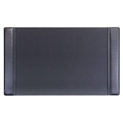 Classic Black Leather Side Rail Desk Pad (34"x20")