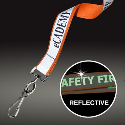 5/8" Safety Reflective Custom Silkscreen Lanyards