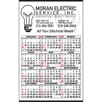 Year-In-View® Popular 1 Color Imprint Calendar