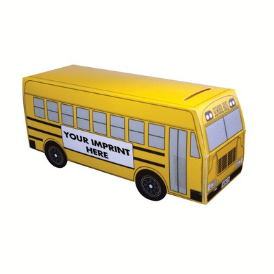 School Bus Bank w/Pre-Printed Stock graphic