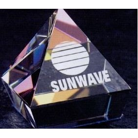 Optic Crystal Rainbow Mounted Pyramid Award (2 3/8"x2"x2")