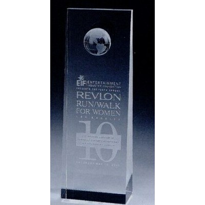 Medium Crystal Globe Tower Award (2¾"x2"x8")